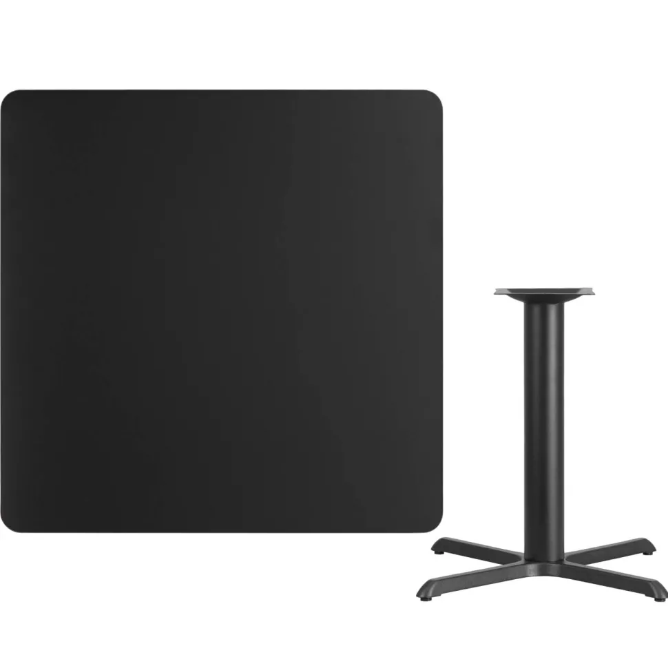Stiles 42'' Square Black Laminate Table Top with 33'' x 33'' Table Height Base