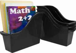 Storex Small Book Bin, Black (6 units/pack)