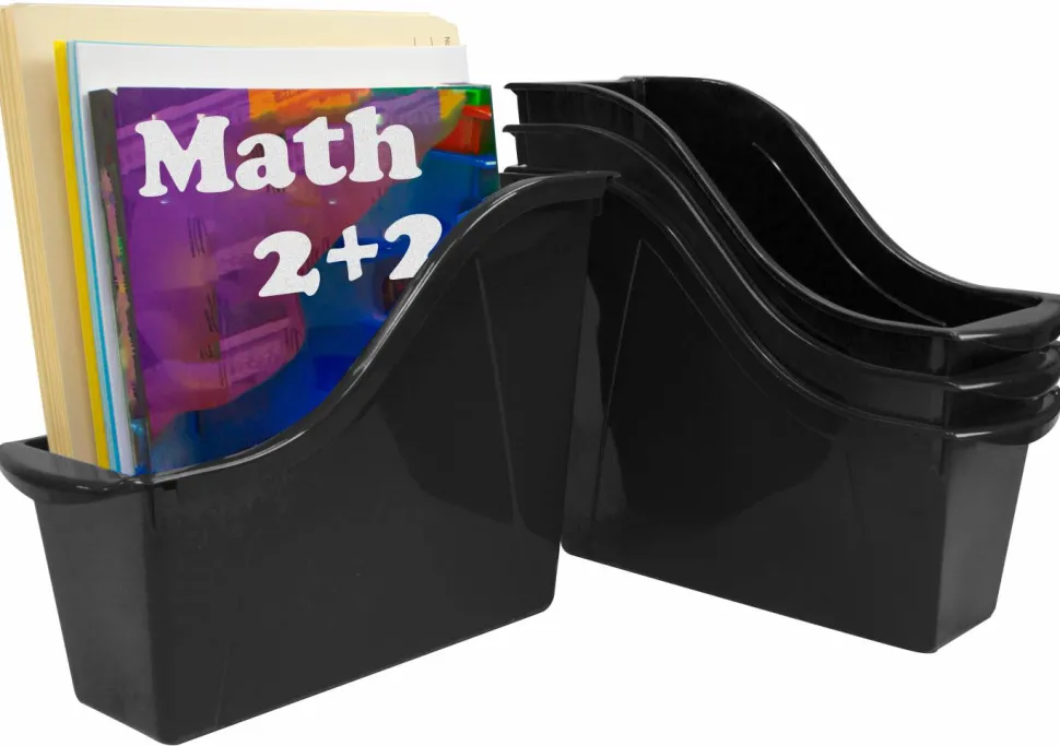 Storex Small Book Bin, Black (6 units/pack)