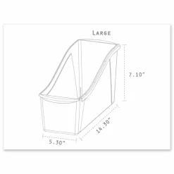 Storex Interlocking Book Bins with Clear Label Pouches, 4.75" x 12.63" x 7", Assorted Colors, 5/Pack