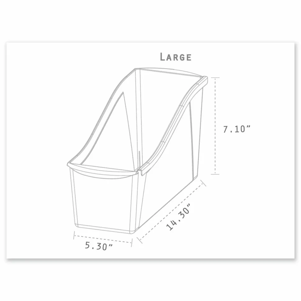 Storex Interlocking Book Bins with Clear Label Pouches, 4.75" x 12.63" x 7", Assorted Colors, 5/Pack