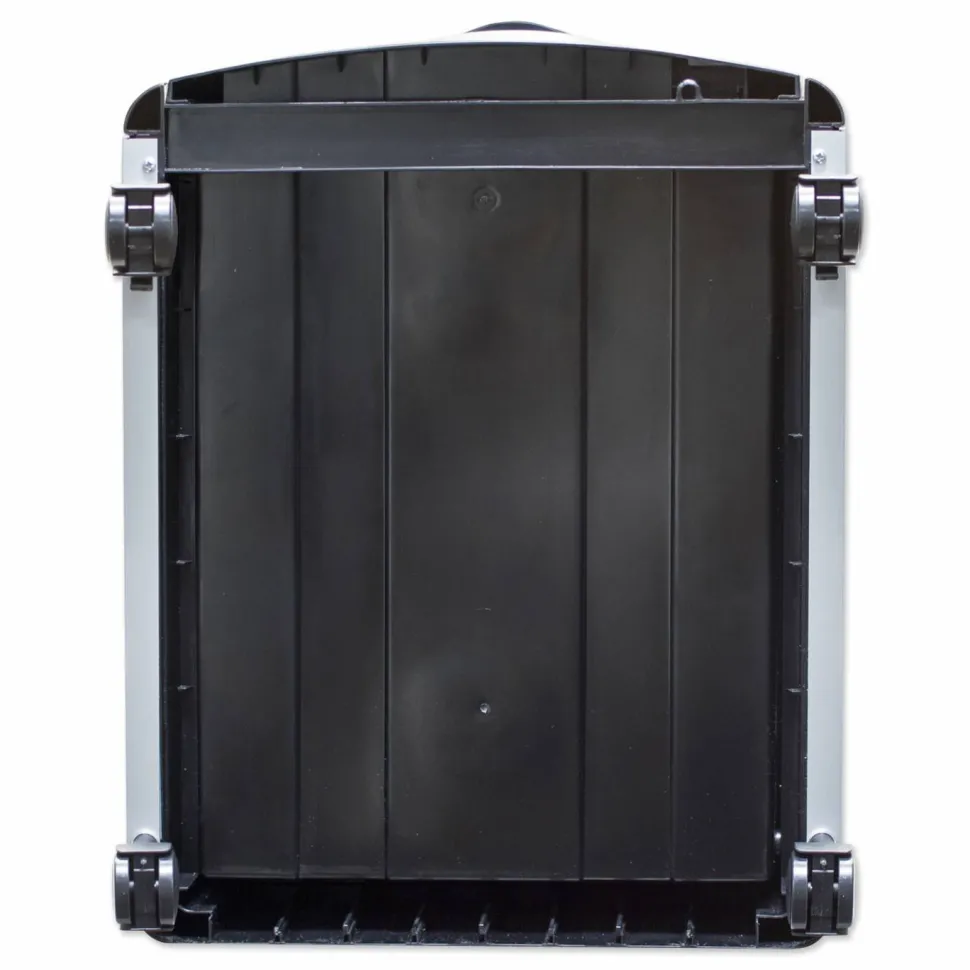 Storex Mobile Filing Cabinet with Metal Siding, 2 Letter-Size File Drawers, Silver/Black, 19" x 15" x 23"