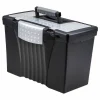 Storex Portable Letter/Legal Filebox with Organizer Lid, Letter/Legal Files, 14.5" x 10.5" x 12", Black