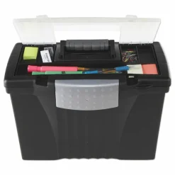 Storex Portable Letter/Legal Filebox with Organizer Lid, Letter/Legal Files, 14.5