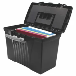 Storex Portable Letter/Legal Filebox with Organizer Lid, Letter/Legal Files, 14.5