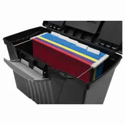 Storex Portable Letter/Legal Filebox with Organizer Lid, Letter/Legal Files, 14.5