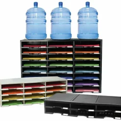 Storex Stackable Literature Sorter - 15000x Sheet - 30 Compartment(s) - Compartment Size : 9.50"x12" - 25.50"x14.13" Width31.38" - Black - Plastic