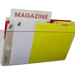 Storex Stacking Legal Size Wall Pocket, 7"H x 16"W x 4"D, Clear