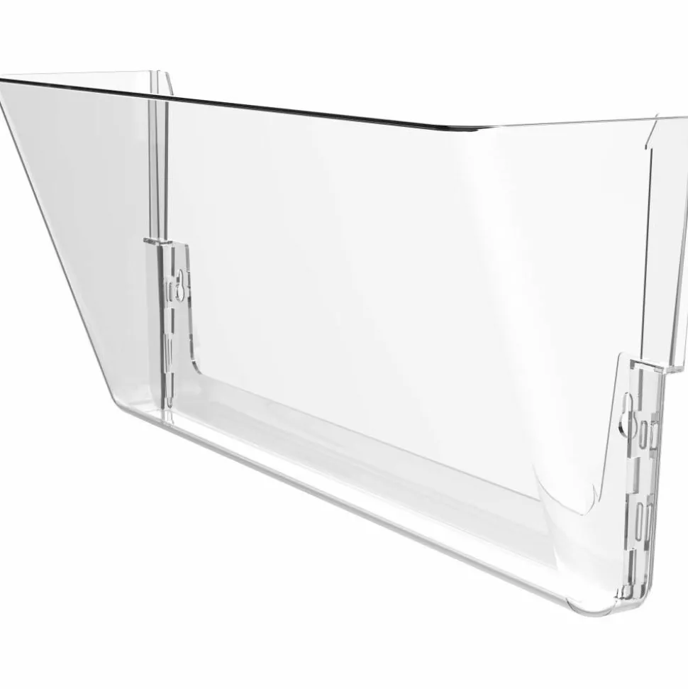 Storex Stacking Legal Size Wall Pocket, 7"H x 16"W x 4"D, Clear