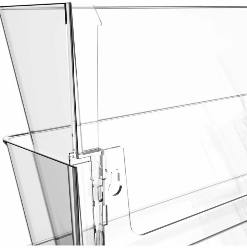 Storex Stacking Legal Size Wall Pocket, 7"H x 16"W x 4"D, Clear