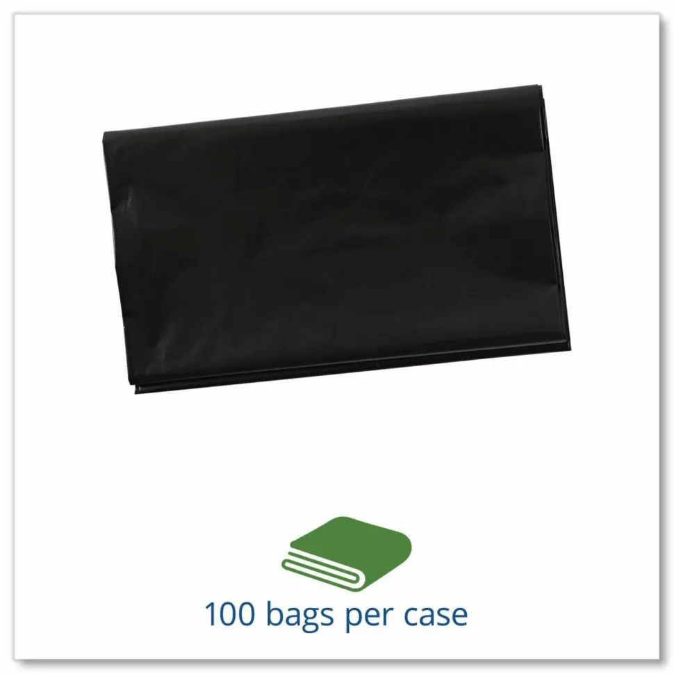 Stout 1.5 mil Trash Bags, 65 gal, 50"H x 51"W, Brown, 100 Bags
