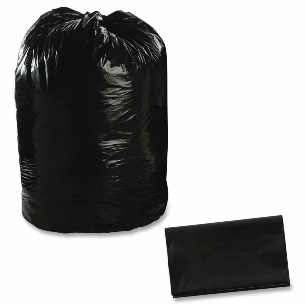 Stout 1.5 mil Trash Bags, 65 gal, 50"H x 51"W, Brown, 100 Bags