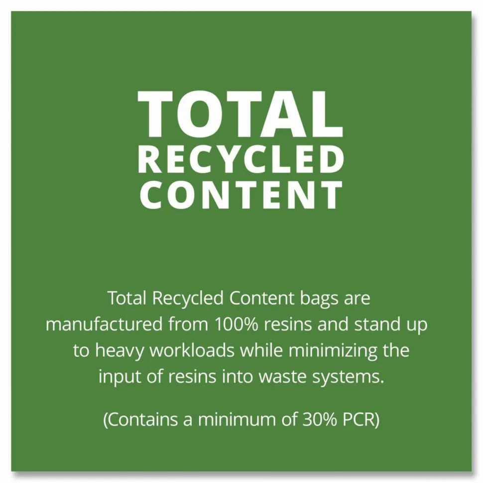 Stout 1.5 mil Trash Bags, 65 gal, 50"H x 51"W, Brown, 100 Bags