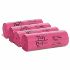 Stout Tidy Girl Feminine Hygiene Disposal Bags, Pink, 1.2 mil, Pack Of 600