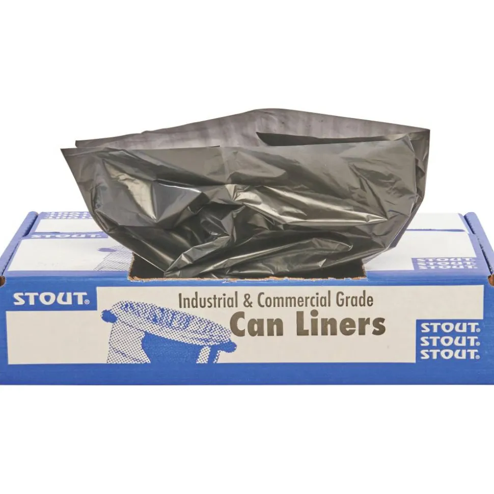 Stout Trash Bags, 1.3-mil, 33 Gallons, 33" x 40", Brown, Carton Of 100