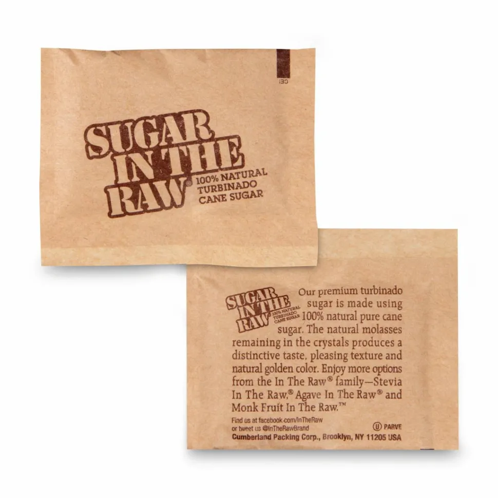 Sugar In The Raw Natural Turbinado Cane Sugar Packets - Natural Sweetener - 200/Box