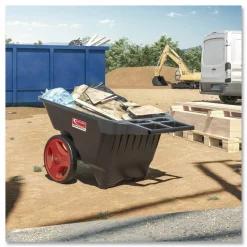 Suncast Commercial 9 cu ft Yard Cart, 28 x 49.5 x 27.5, Resin, Black