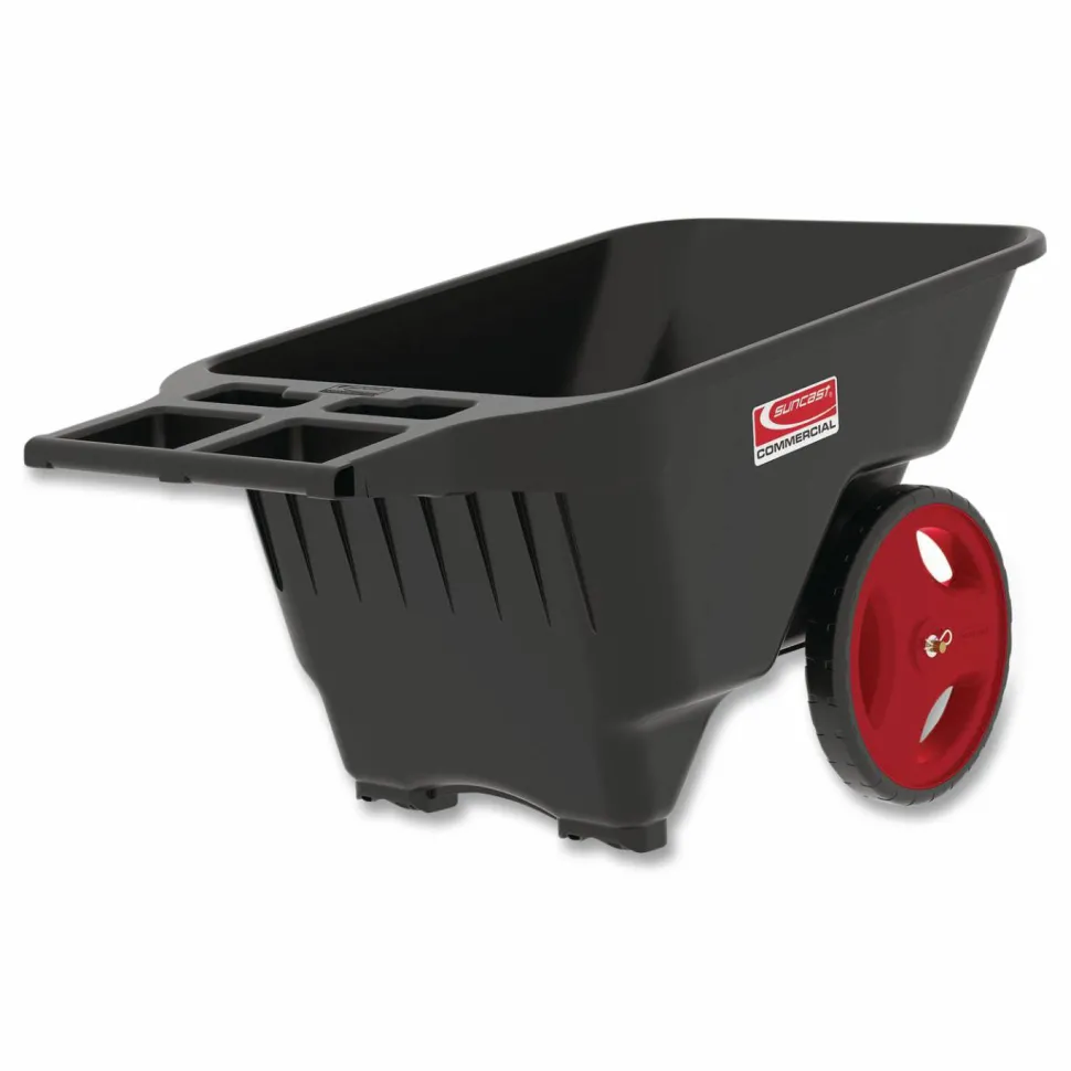 Suncast Commercial 9 cu ft Yard Cart, 28 x 49.5 x 27.5, Resin, Black