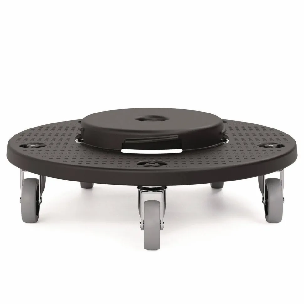 Suncast Commercial Utility Trash Can Dolly, 350 lb Capacity, 20.75" x 6.5", Black, 2/Pack