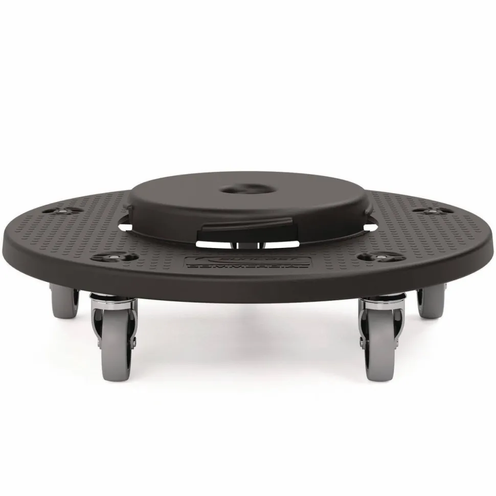 Suncast Commercial Utility Trash Can Dolly, 350 lb Capacity, 20.75" x 6.5", Black, 2/Pack