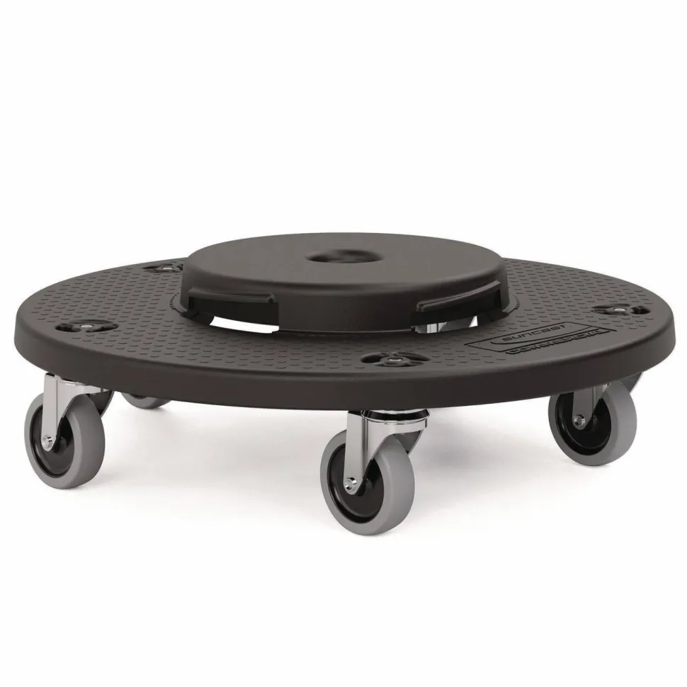 Suncast Commercial Utility Trash Can Dolly, 350 lb Capacity, 20.75" x 6.5", Black, 2/Pack