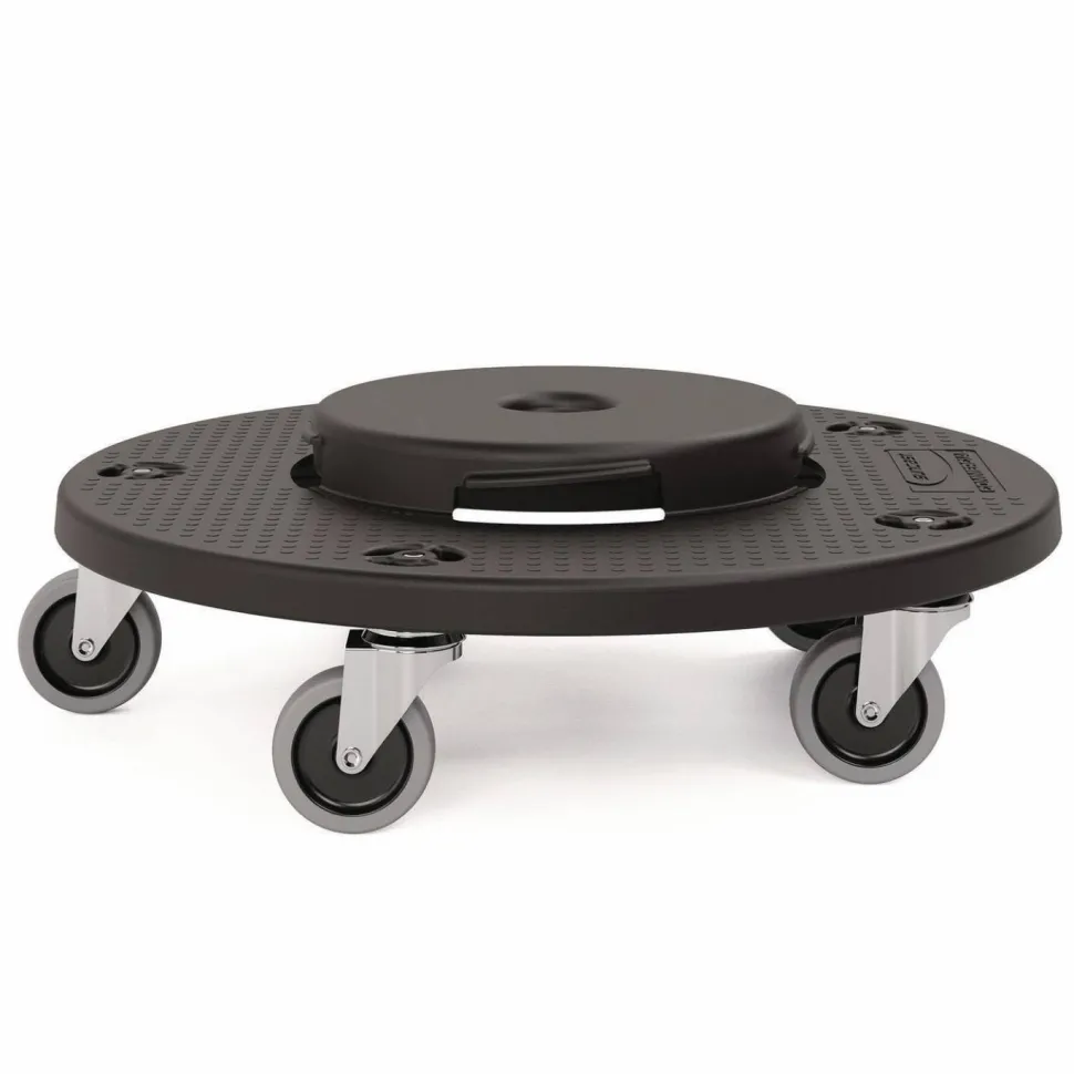 Suncast Commercial Utility Trash Can Dolly, 350 lb Capacity, 20.75" x 6.5", Black, 2/Pack
