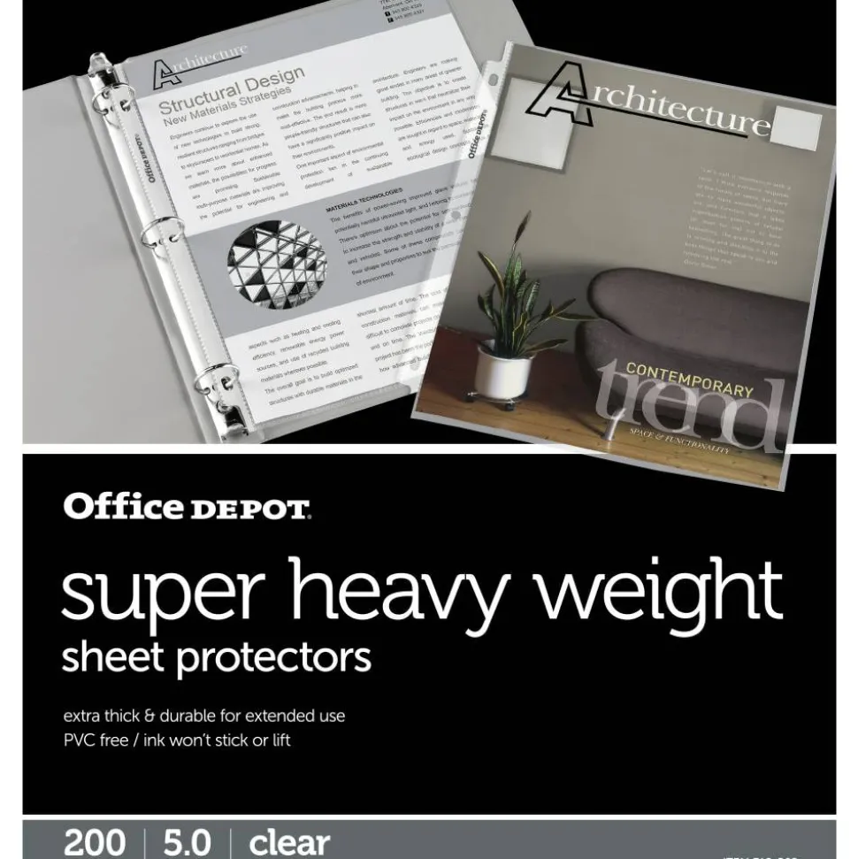 Super Heavyweight Sheet Protectors, 8-1/2" x 11", Clear, Box Of 200
