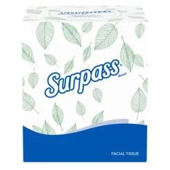 Surpass Facial Tissue for Business, Pop-Up Box, 2-Ply, White, 90 Sheets/Box, 36 Boxes/Carton