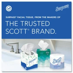 Surpass 2-Ply Facial Tissues, 45% Recycled, FSC Certified, White, 125 Per Box, Pack Of 60