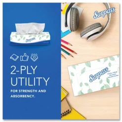 Surpass 2-Ply Facial Tissue, Unscented, 100 Tissues Per Box, Case of 30 Boxes
