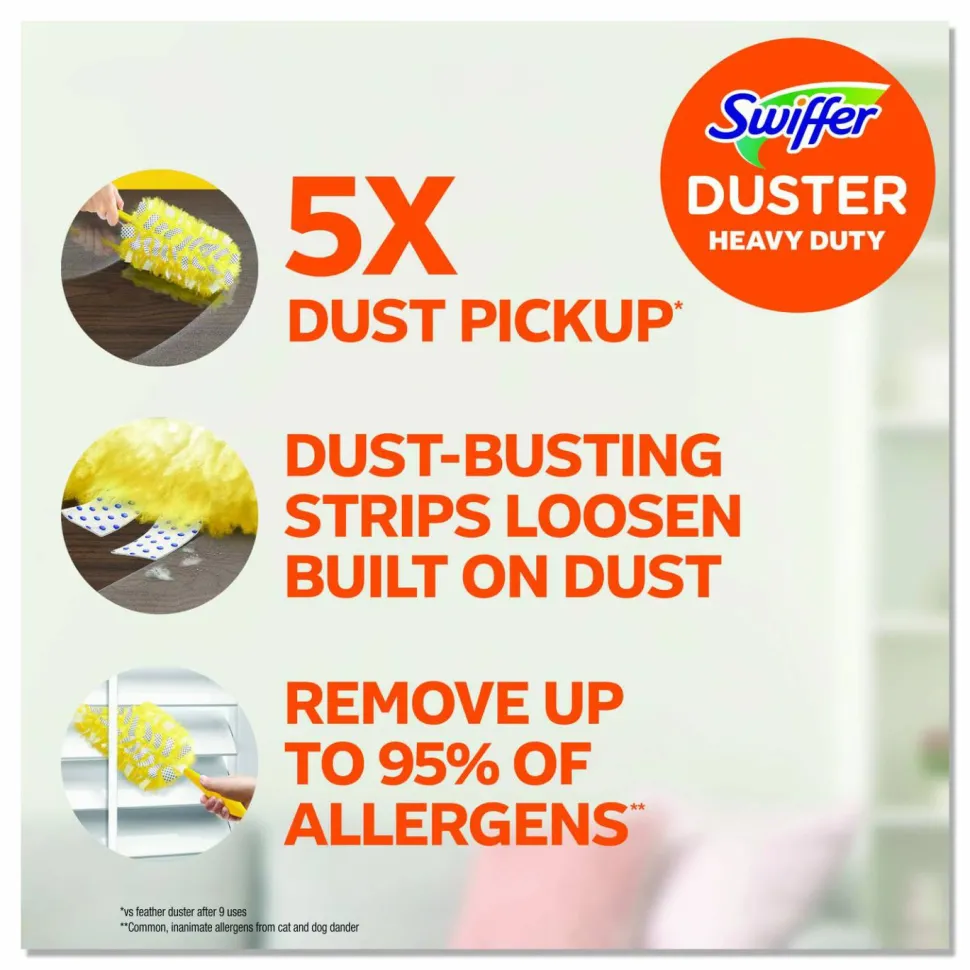 Swiffer 360° Duster Refills, Yellow, 6 Refills Per Box, Carton Of 4 Boxes