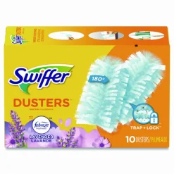 Swiffer Dusters Refill, DustLock Fiber, Lavender Vanilla Scent, Light Blue, 10/Box, 4 Boxes/Carton