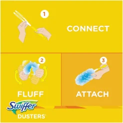 Swiffer Dusters Refill, DustLock Fiber, Lavender Vanilla Scent, Light Blue, 10/Box, 4 Boxes/Carton