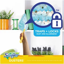 Swiffer Dusters Refill, DustLock Fiber, Lavender Vanilla Scent, Light Blue, 10/Box, 4 Boxes/Carton
