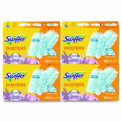 Swiffer Dusters Refill, DustLock Fiber, Lavender Vanilla Scent, Light Blue, 10/Box, 4 Boxes/Carton
