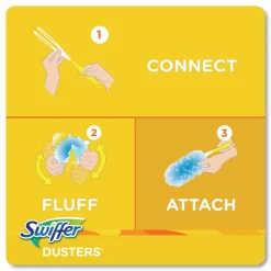 Swiffer Dusters Refill, Fiber Bristle, Light Blue, 18/Box