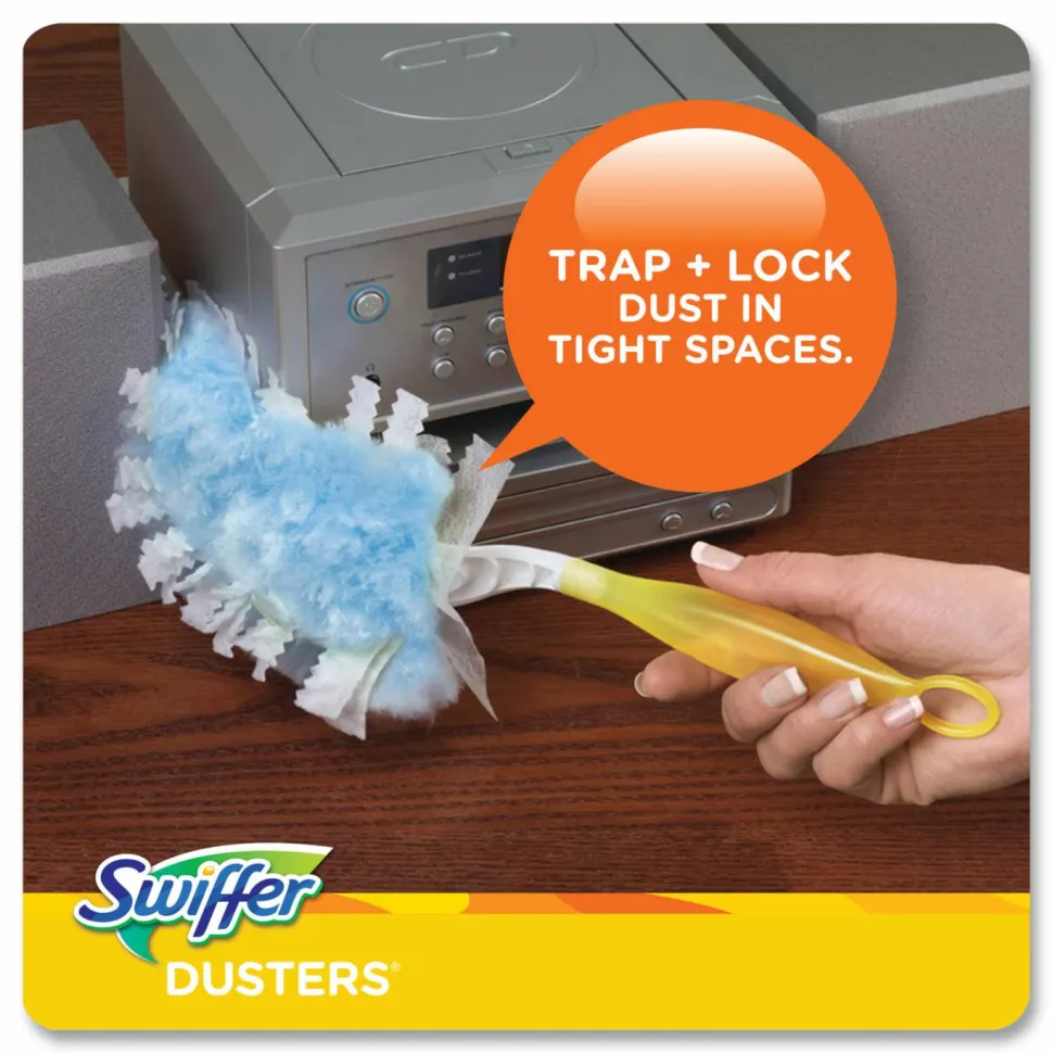 Swiffer Dusters Refill, Fiber Bristle, Light Blue, 18/Box