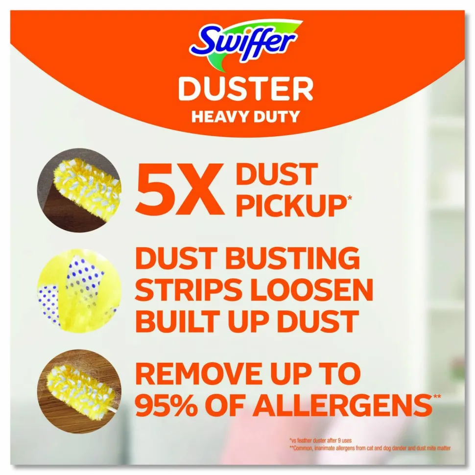 Swiffer 360 Heavy Duty Extendable Starter Dusting Kit, 3 Refills and One 6" to 3 ft Pole, 4 Kits/Carton