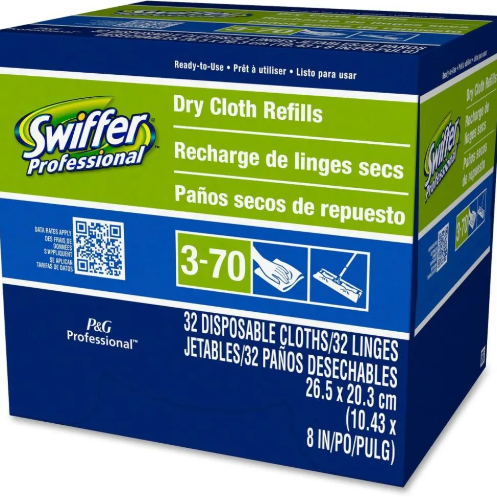 Swiffer Sweeper Dry Cloth Refills, 10-5/8" x 8", White, 32 Cloths Per Box, Carton Of 6 Boxes