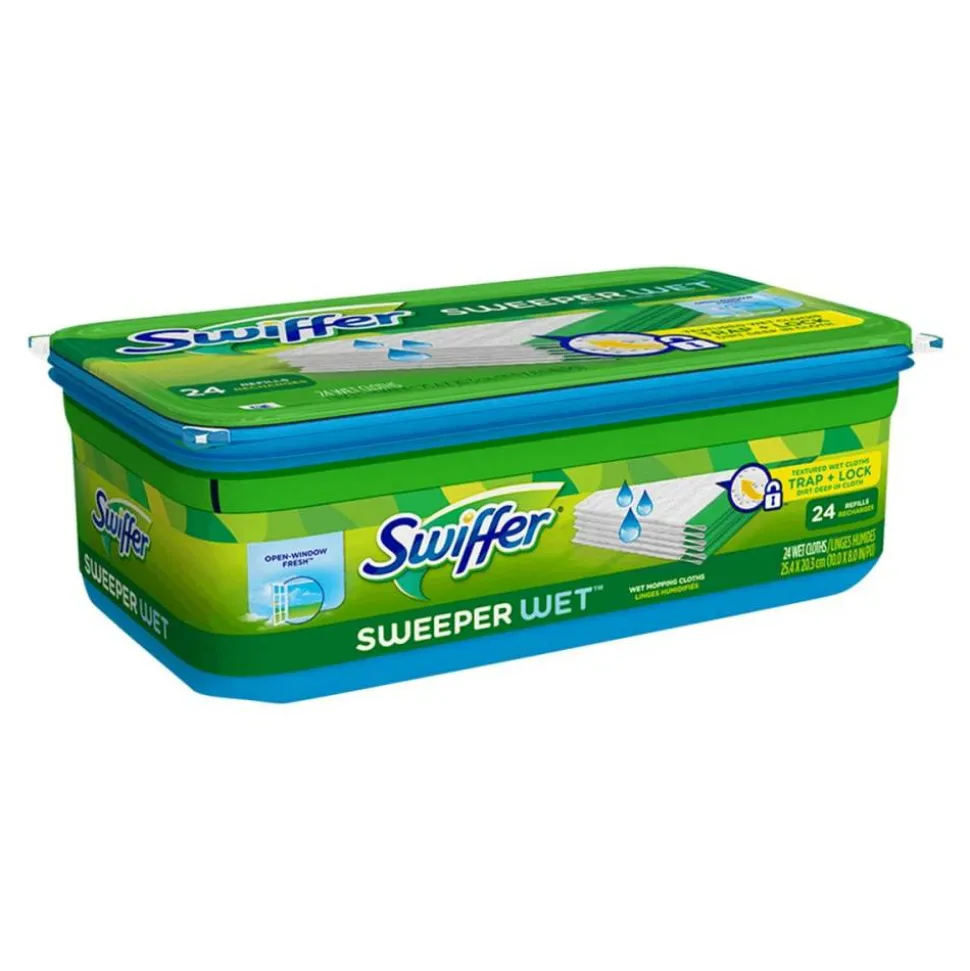 Swiffer Sweeper Wet Mopping Pad Refills, Open-Window Fresh Scent, 24 Count