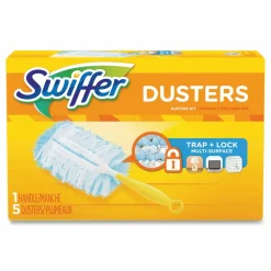Swiffer Unscented Duster Kit - 5 pieces/Kit - 6 / Carton - Fiber - Blue, Yellow