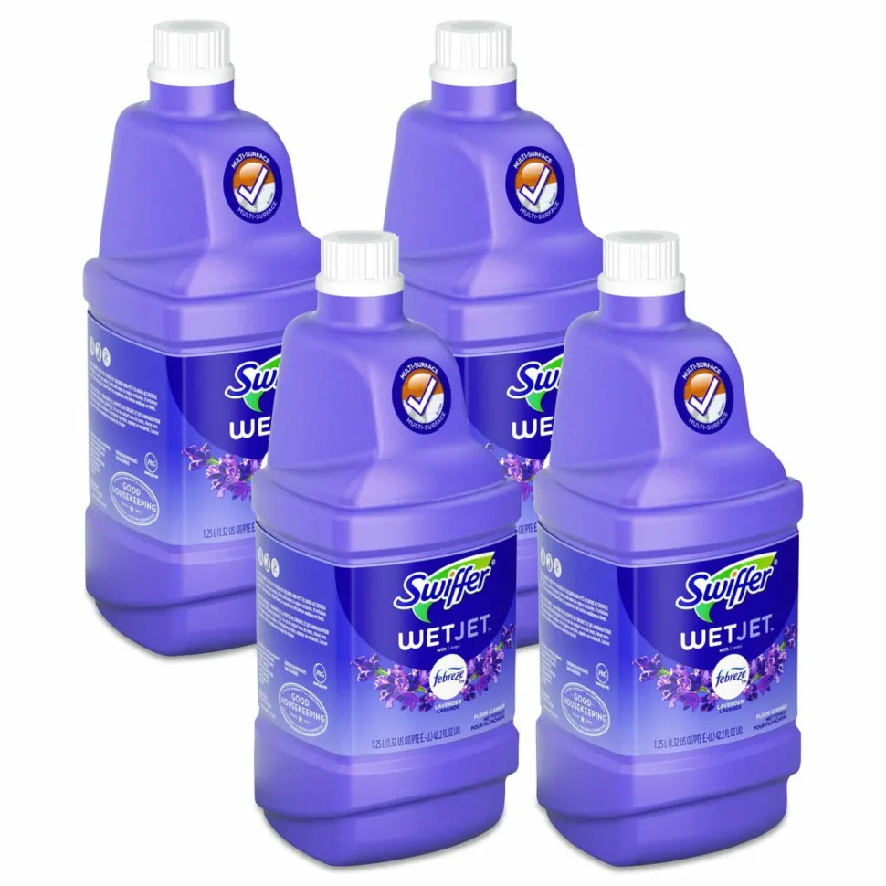 Swiffer WetJet System Cleaning-Solution Refill, Lavender Scent, 1.25 L Bottle, 4/Carton