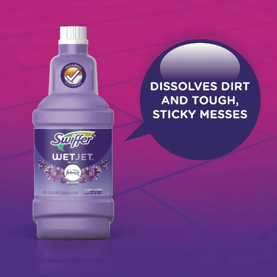 Swiffer WetJet System Cleaning-Solution Refill, Lavender Scent, 1.25 L Bottle, 4/Carton