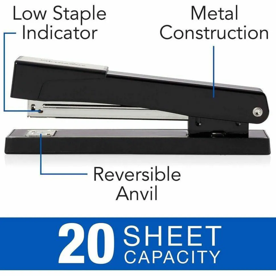 Swingline Light Duty Stapler, 20 Sheets Capacity,Black