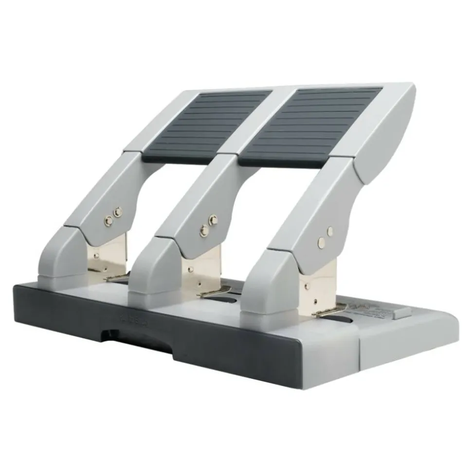 Swingline Antimicrobial High Capacity Heavy Duty Punch, 3 Holes, 75 Sheets - 3 Punch Head(s) - 75 Sheet Capacity - 9/32" Punch Size - Gray