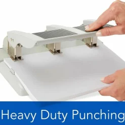 Swingline Antimicrobial High Capacity Heavy Duty Punch, 3 Holes, 75 Sheets - 3 Punch Head(s) - 75 Sheet Capacity - 9/32
