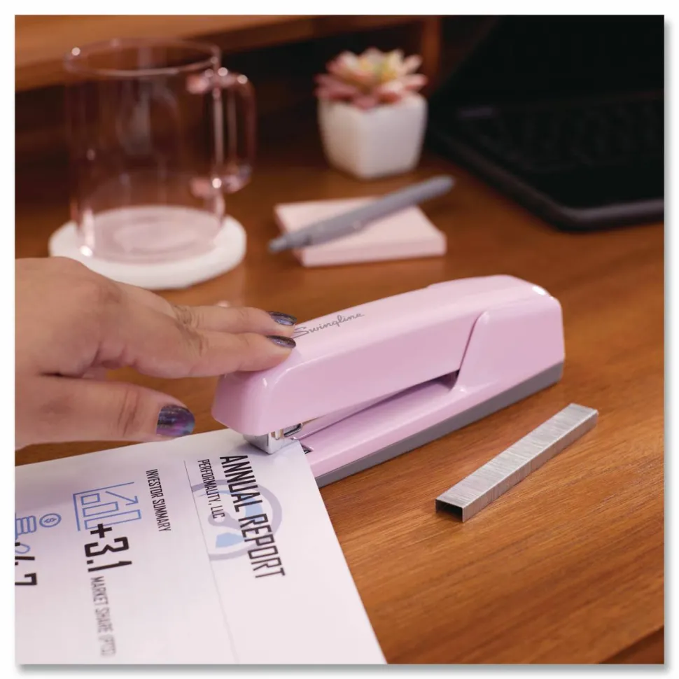 Swingline 747 Business Full Strip Desk Stapler, 30 Sheet Capacity, Blush Pink