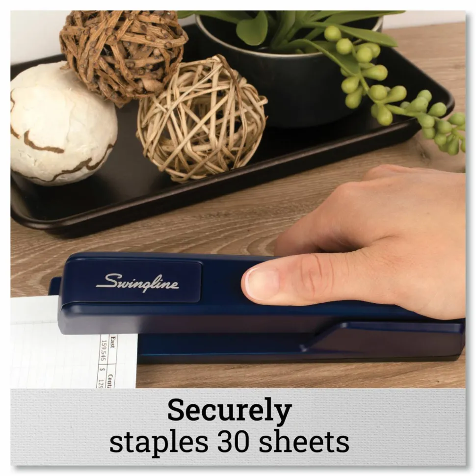 Swingline 747 Classic Stapler, 20 Sheets, Royal Blue - 20 Sheets Capacity - 210 Staple Capacity - Full Strip - 1/4" Staple Size - Royal Blue