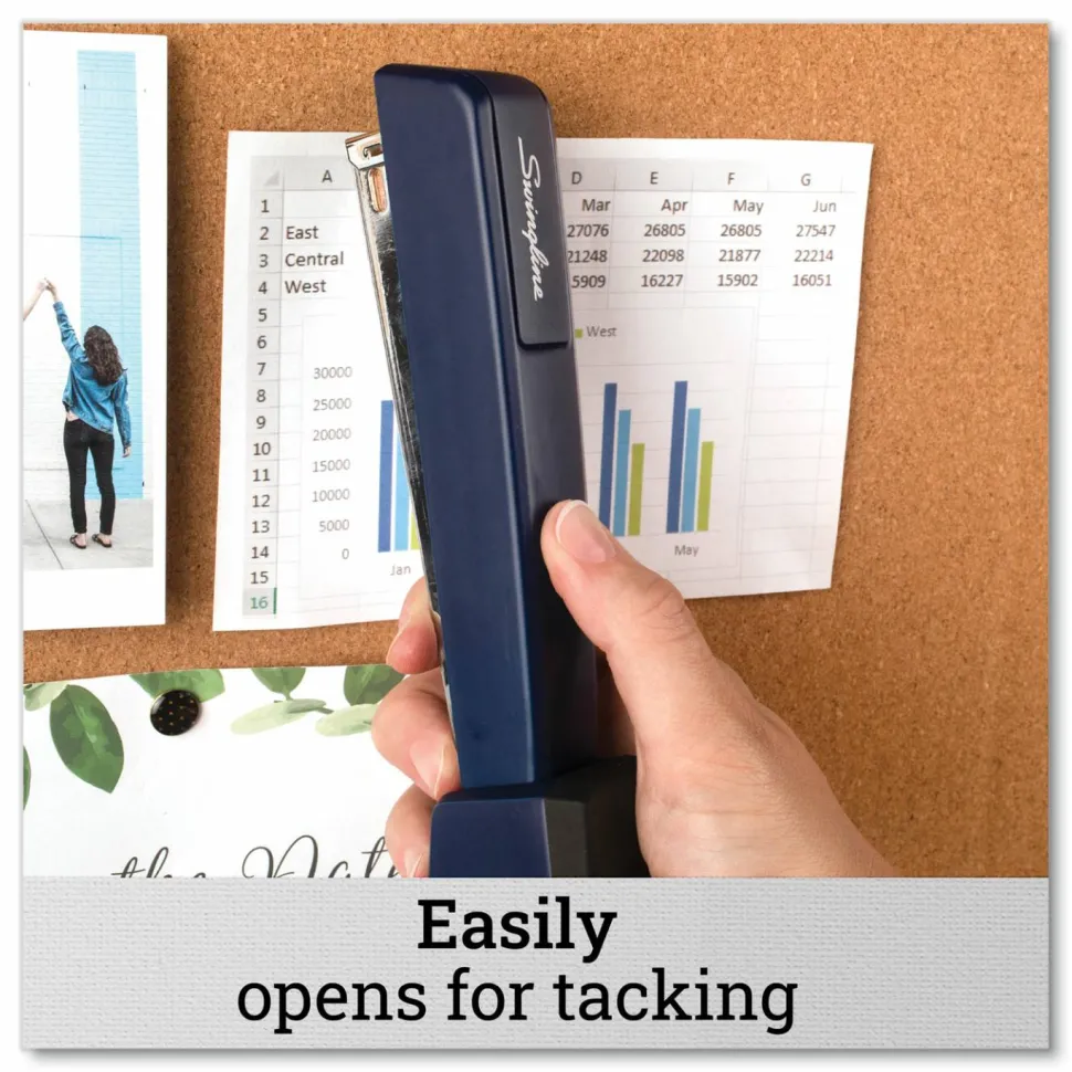 Swingline 747 Classic Stapler, 20 Sheets, Royal Blue - 20 Sheets Capacity - 210 Staple Capacity - Full Strip - 1/4" Staple Size - Royal Blue