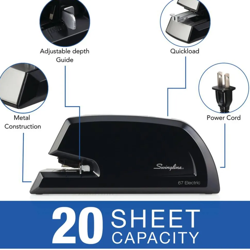 Swingline 67 Commercial Electric Stapler, Black